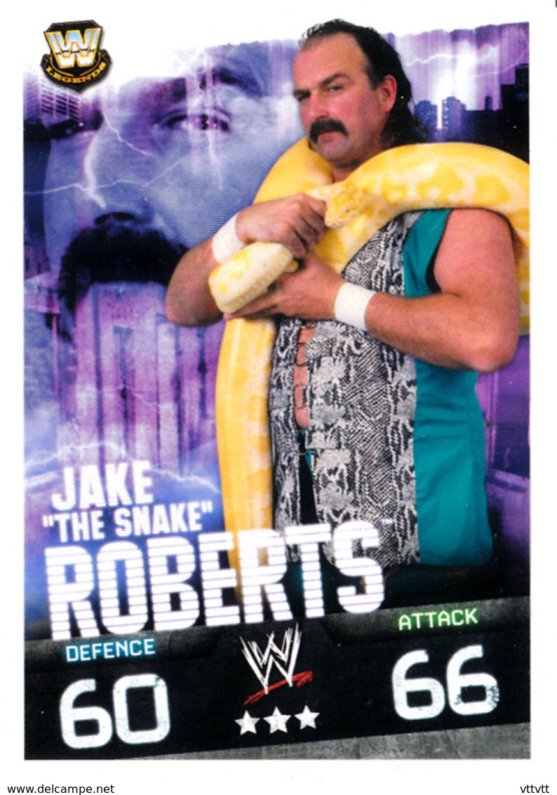 Wrestling, Catch : JAKE ROBERTS (W, LEGENDS,2008), Topps, Slam, Attax, Evolution, Trading Card Game, 2 Scans, TBE - Trading-Karten