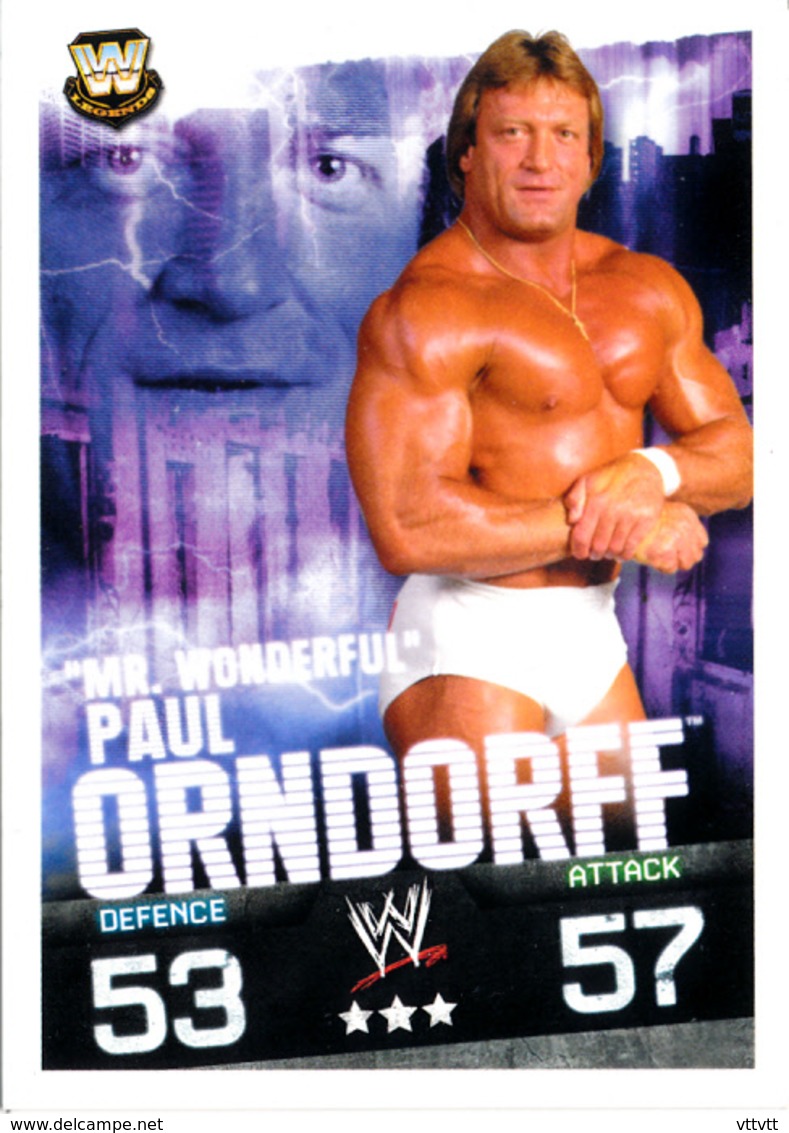 Wrestling, Catch : PAUL ORNDORFF (W, LEGENDS,2008), Topps, Slam, Attax, Evolution, Trading Card Game, 2 Scans, TBE - Trading Cards