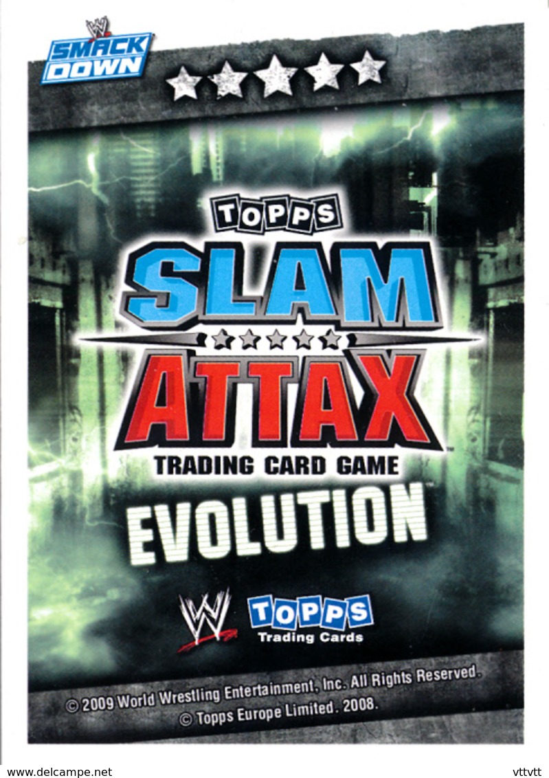 Wrestling, Catch : MELINA (SMACK DOWN, 2008), Topps, Slam, Attax, Evolution, Trading Card Game, 2 Scans, TBE - Trading Cards