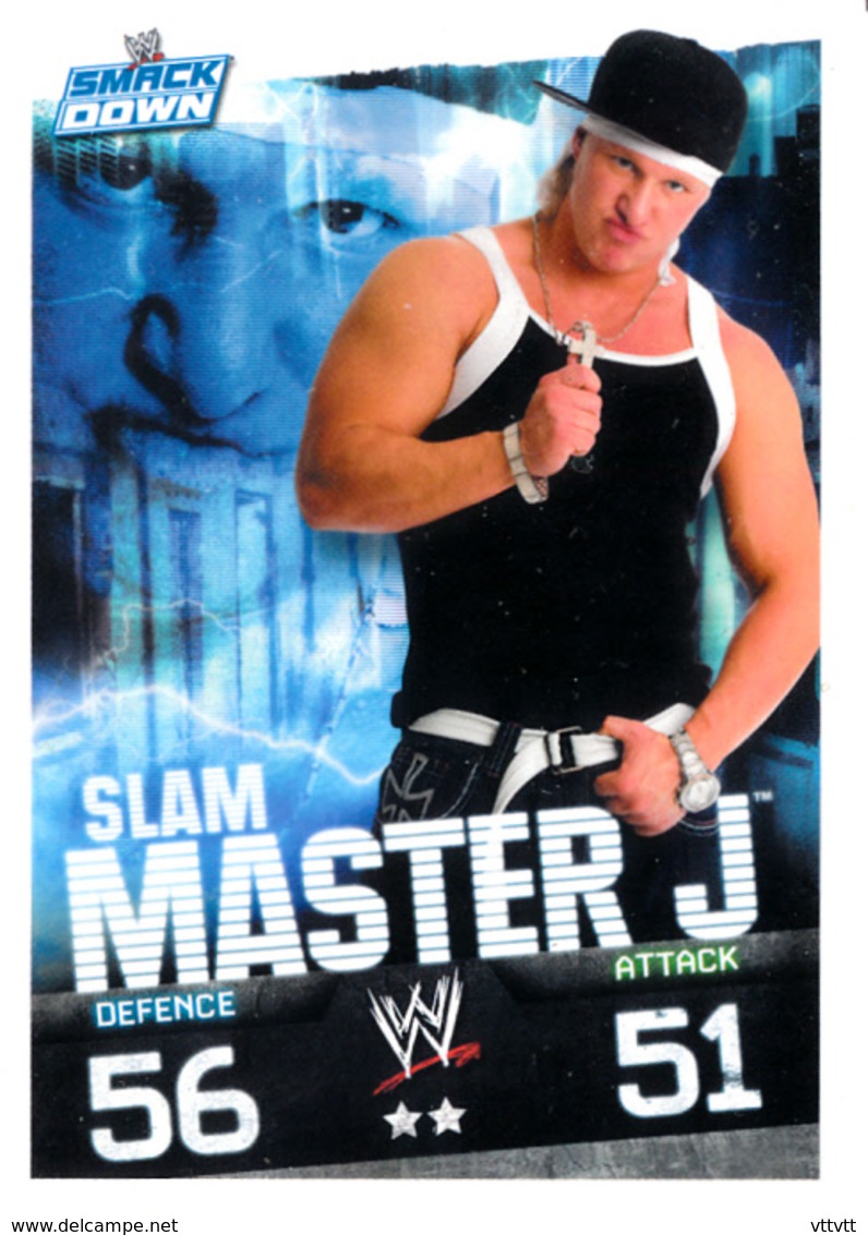 Wrestling, Catch : SLAM MASTER J (SMACK DOWN, 2008), Topps, Slam, Attax, Evolution, Trading Card Game, 2 Scans, TBE - Trading Cards