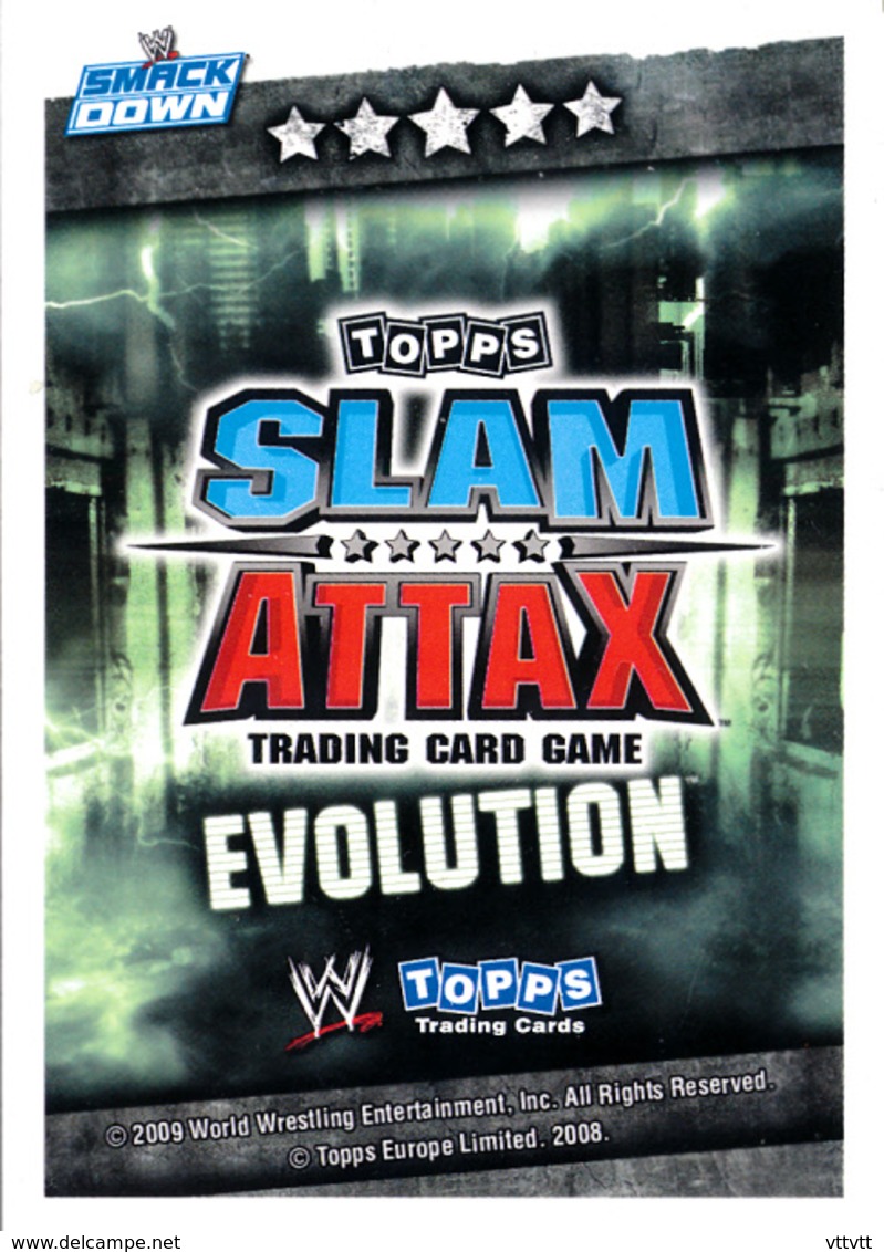Wrestling, Catch : UNDERTAKER (SMACK DOWN, 2008), Topps, Slam, Attax, Evolution, Trading Card Game, 2 Scans, TBE - Trading Cards