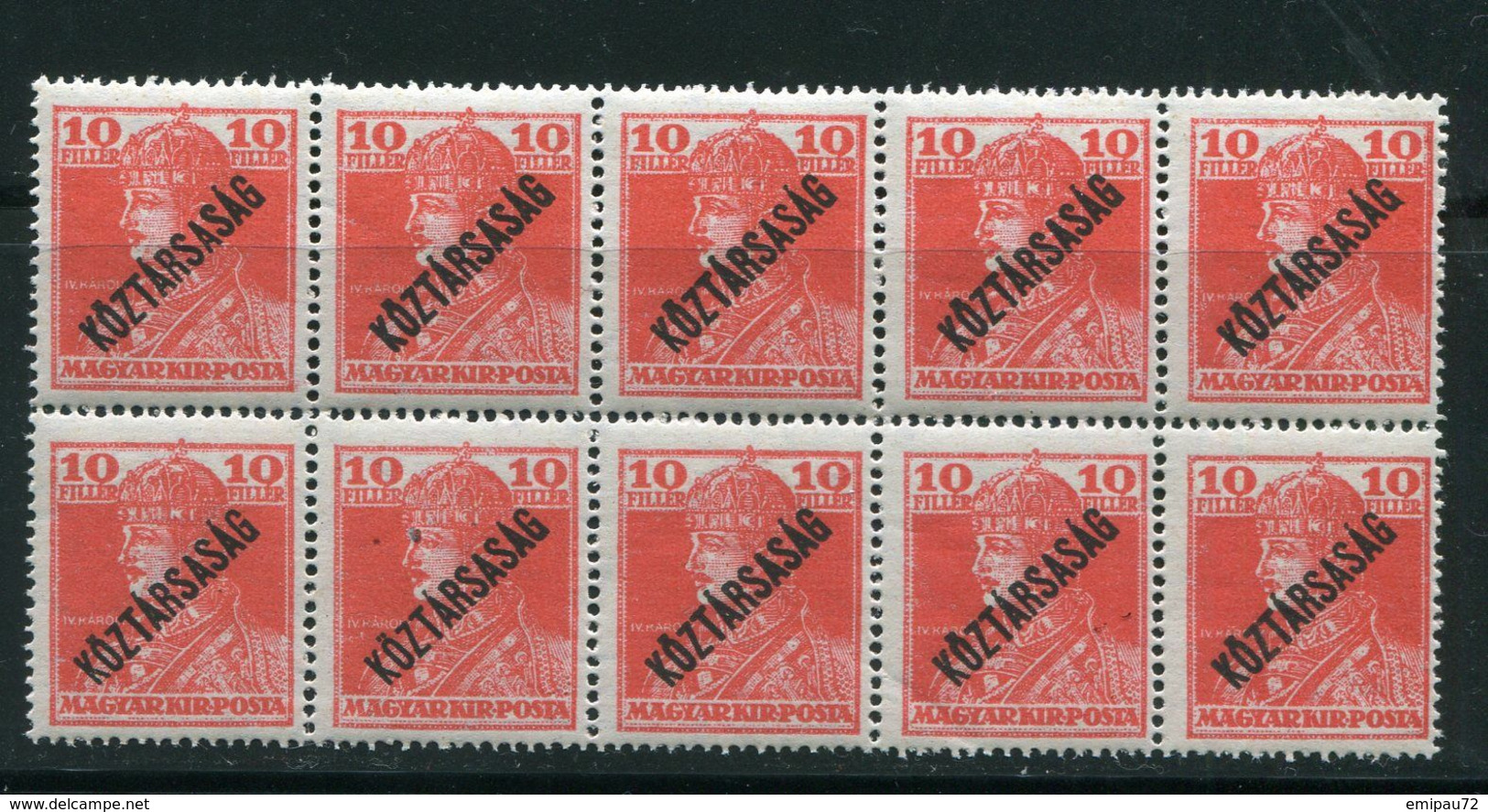 HONGRIE- Y&T N°211 En Bloc De 10- Neufs Sans Charnière ** - Unused Stamps