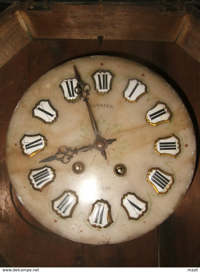 HORLOGE    "  OEIL DE BOEUF "  GANNIER   HORLOGER   A   CREPY-EN-VALOIS    ( OISE ) - Clocks