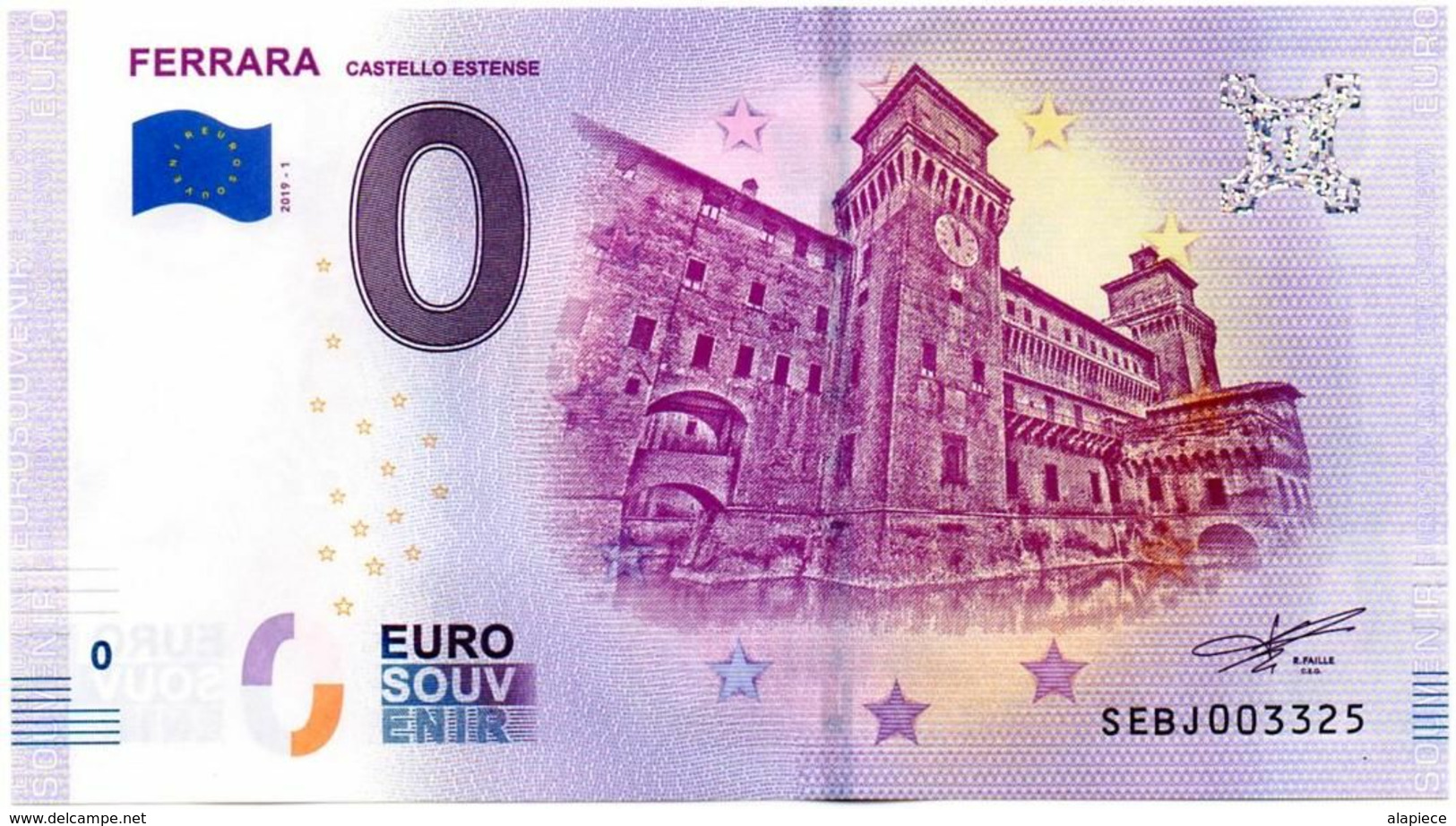 Billet Touristique - 0 Euro - Italie - Ferrara (2019-1) - Pruebas Privadas