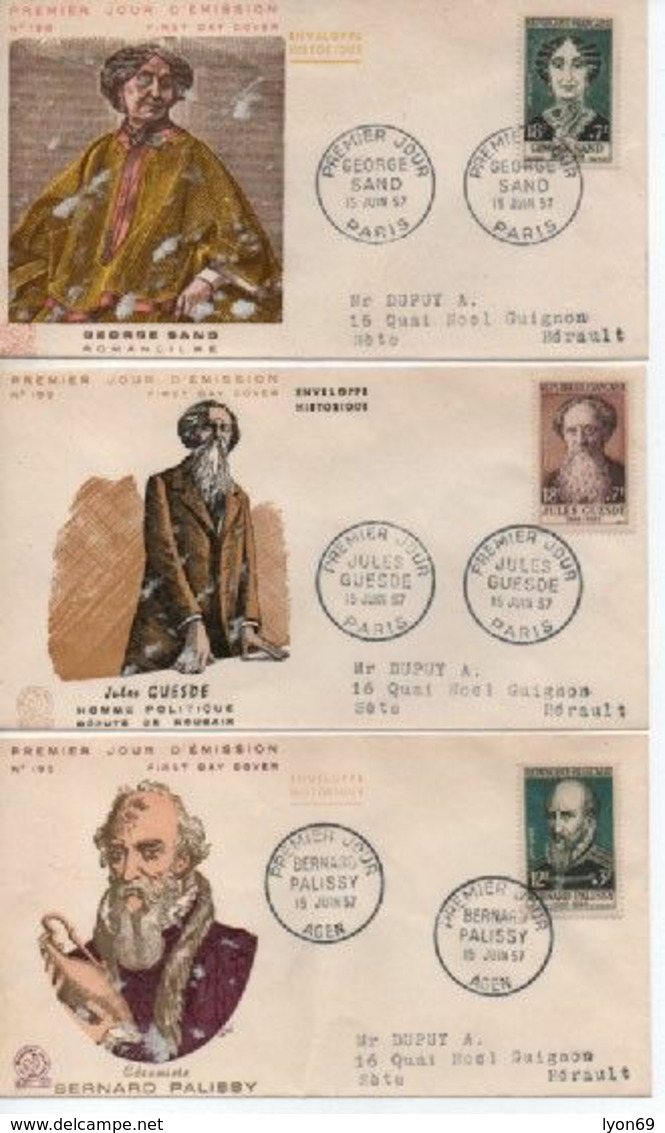 19557 FDC   CELEBRITES      N° YVERT ET TELLIER  1108/3 - 1950-1959