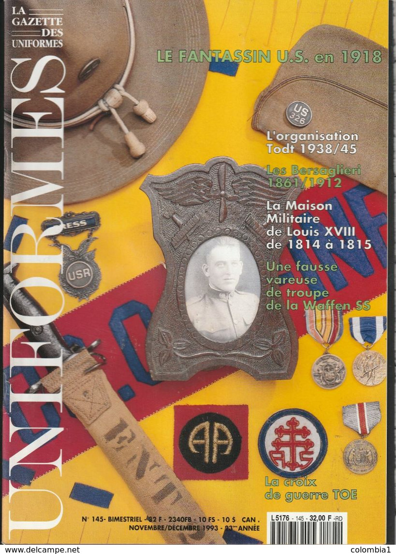 Revue LA GAZETTE DES UNIFORMES N° 145 Année 1993 (voir Description) - Francese