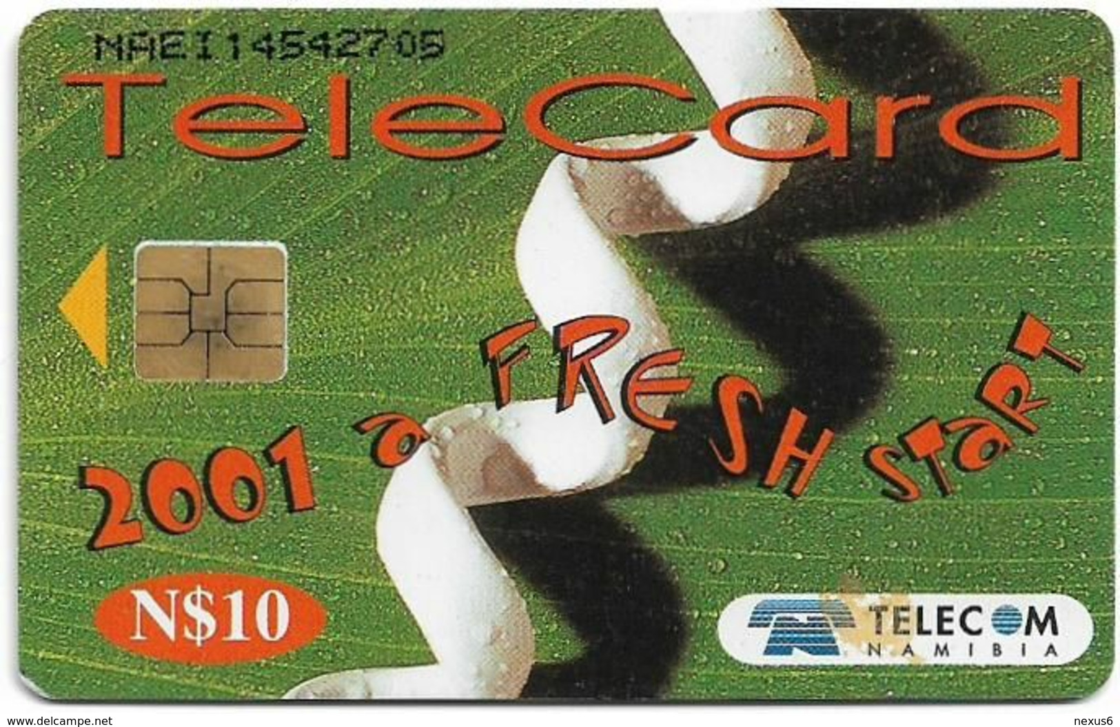 Namibia - Telecom Namibia - Telephone Line Leaf, Solaic, 2001, 10$, Used - Namibia