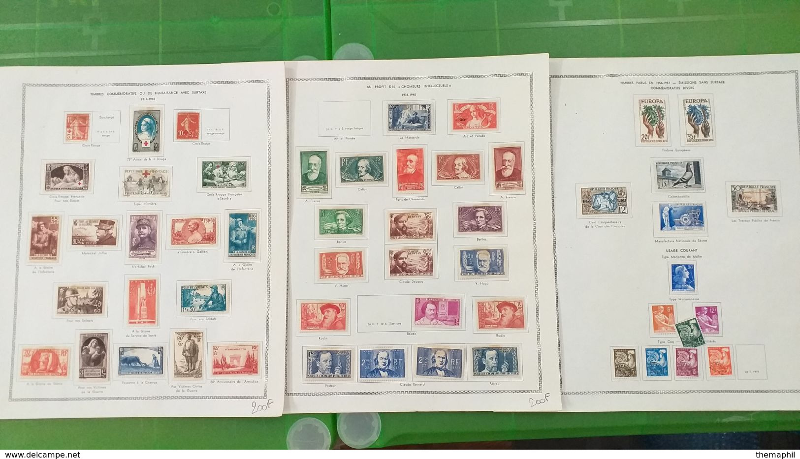 lot n° TH 557 FRANCE collection dans un album THIAUDE neufs x ou ob. defauts possible sur qq timbres