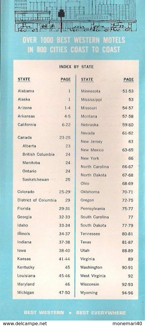 U.S.A. - 1967 TRAVEL GUIDE - WORLD'S LARGEST CHAIN OF INDIVIDUALY OWNED MOTELS. - North America