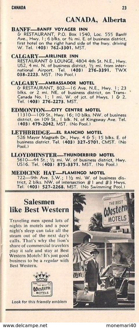 U.S.A. - 1967 TRAVEL GUIDE - WORLD'S LARGEST CHAIN OF INDIVIDUALY OWNED MOTELS.