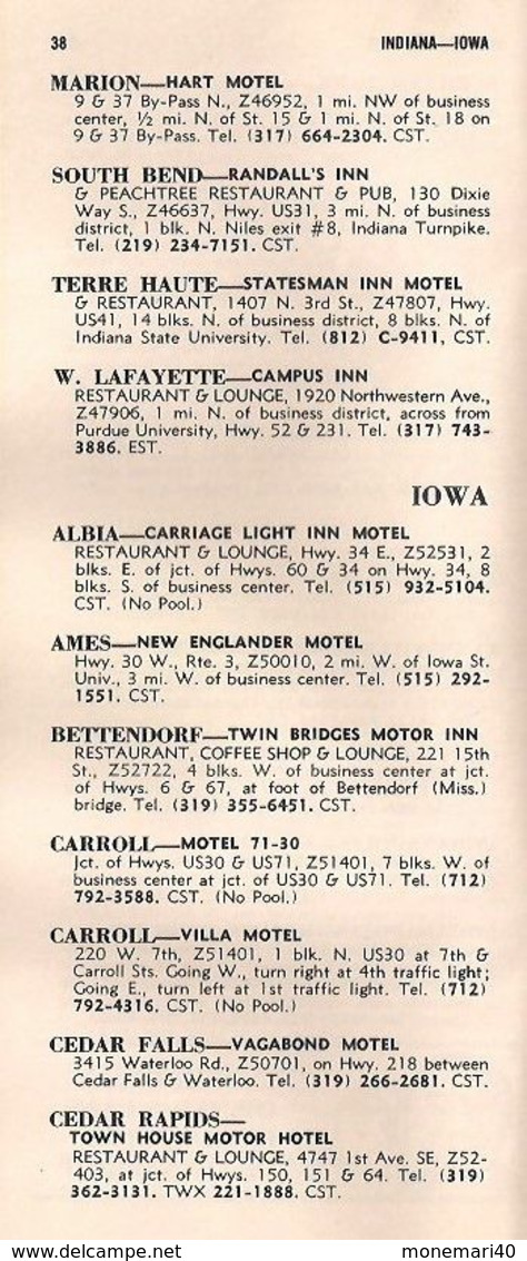 U.S.A. - 1967 TRAVEL GUIDE - WORLD'S LARGEST CHAIN OF INDIVIDUALY OWNED MOTELS.