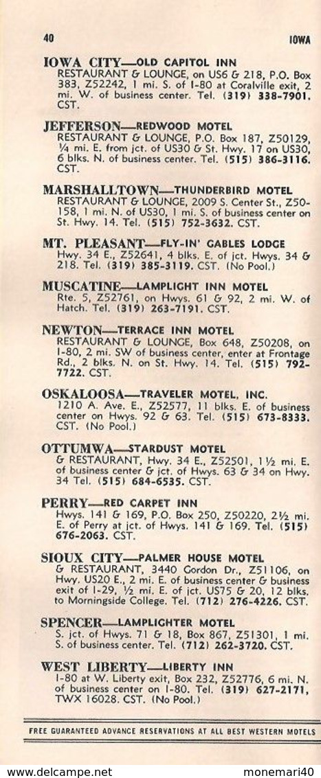 U.S.A. - 1967 TRAVEL GUIDE - WORLD'S LARGEST CHAIN OF INDIVIDUALY OWNED MOTELS.