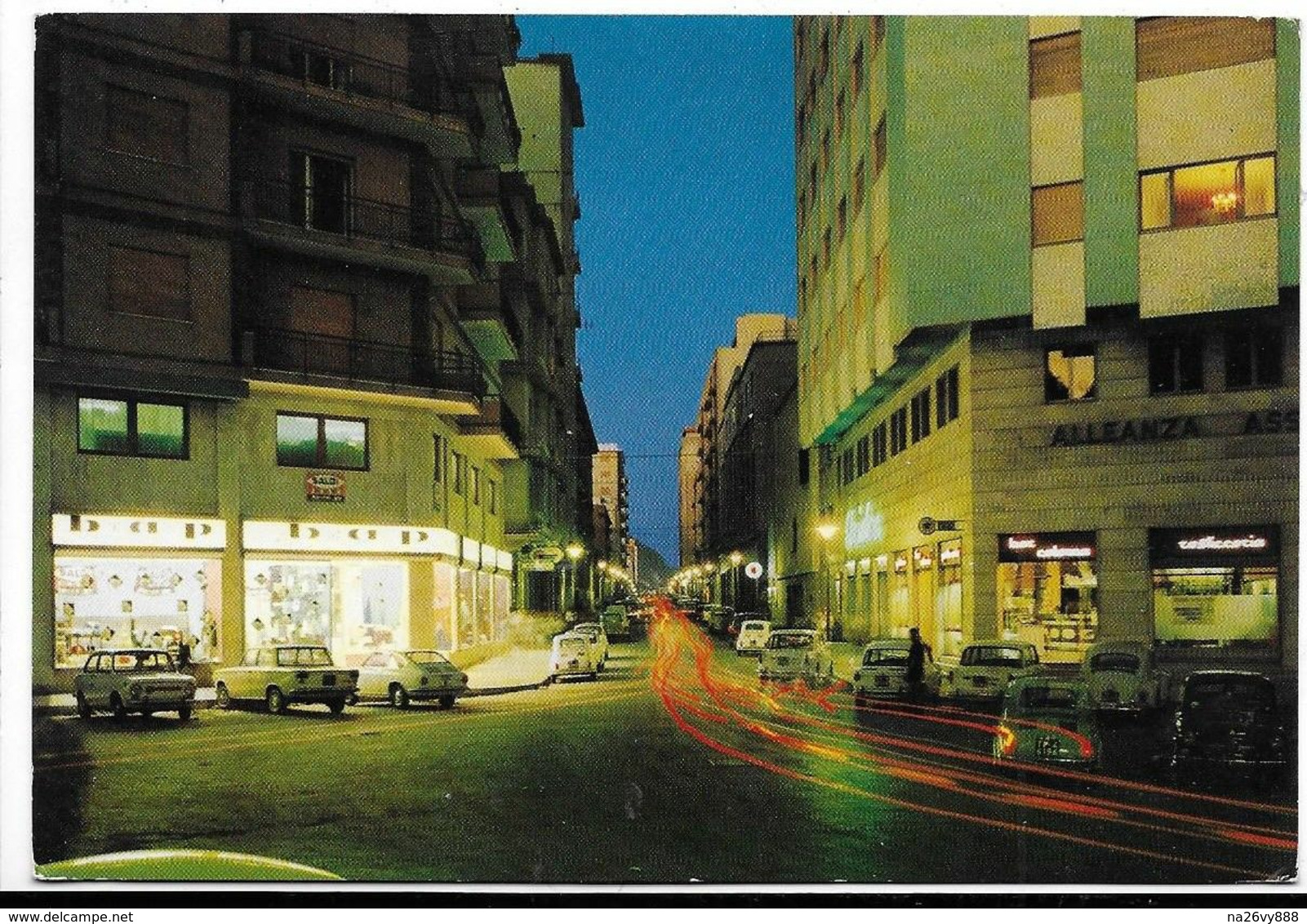 Trapani - Corso Italia - Notturno. Auto, Car, Voitures. - Trapani