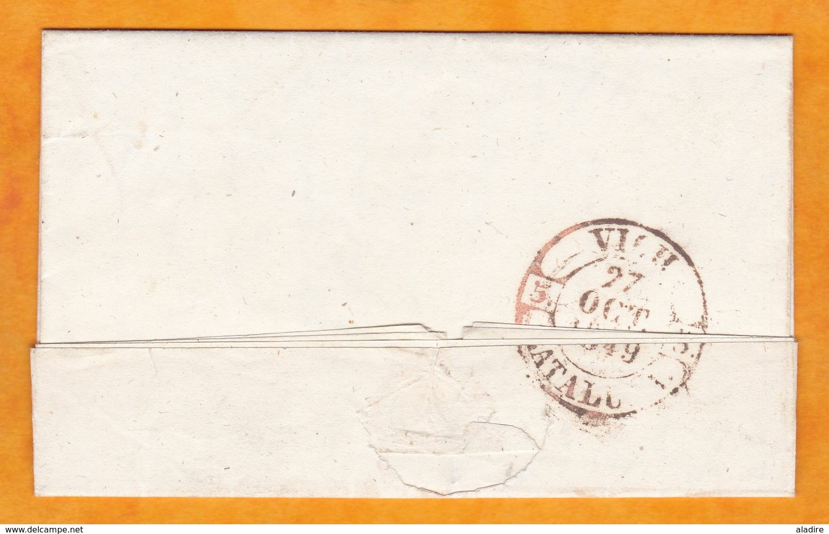 1849 - Lettre Pliée Avec Correspondance En Espagnol De Tortosa Vers Vich Vic, Catalogne Catalunya - ...-1850 Préphilatélie