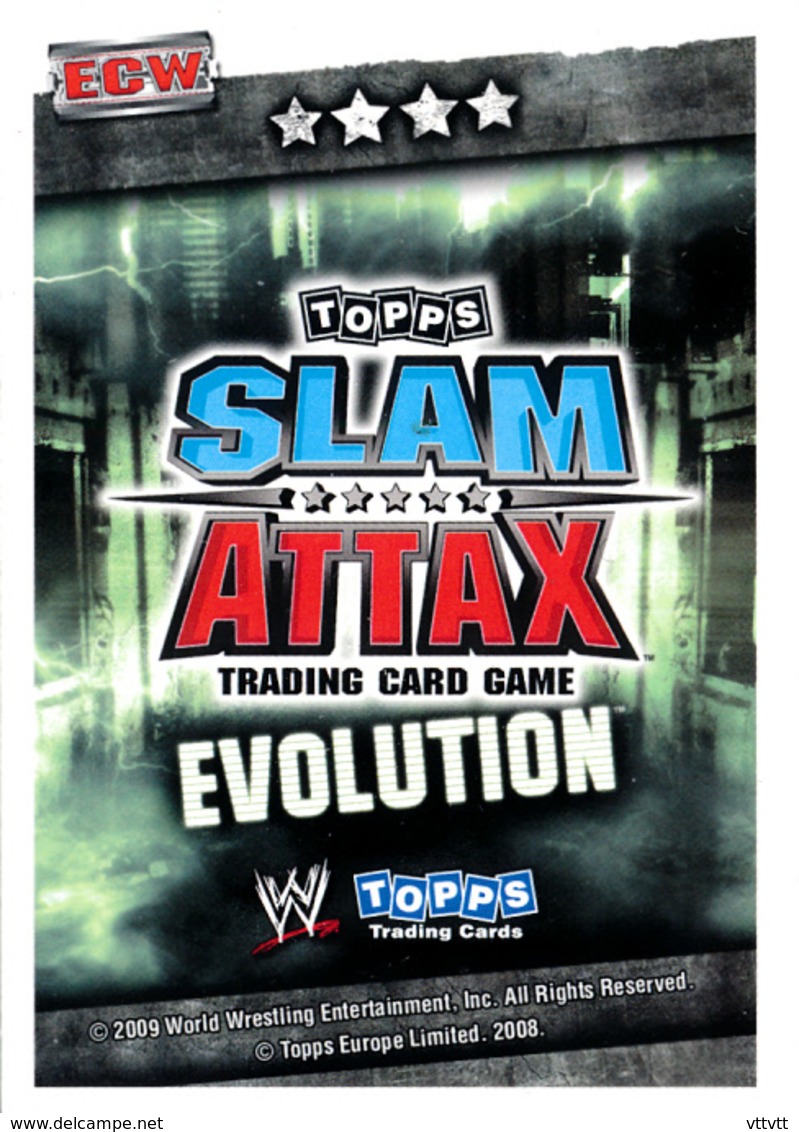 Wrestling, Catch : SHELTON BENJAMIN (ECW, 2008), Topps, Slam, Attax, Evolution, Trading Card Game, 2 Scans, TBE - Tarjetas