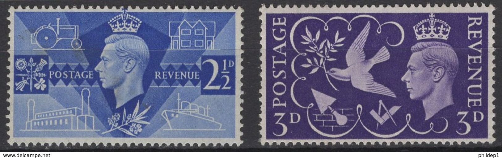 Grande-Bretagne 1946. Michel N° 231/32 (231 Avec TR)  Ou Y&T N° 235/36, MNH, **, Neufs. - Ongebruikt