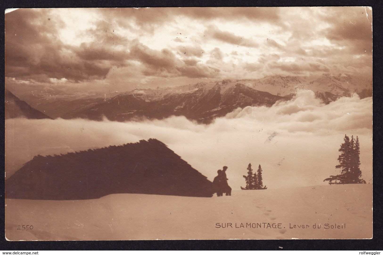 1916 AK Sur La Montagne Mit Internierten Stempel Chernex, Kriegsgefangenen Lager Nach Ain, Frankreich. . - Oblitérations
