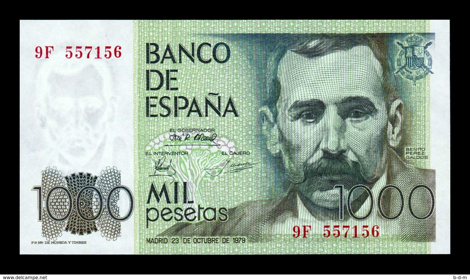 España Spain 1000 Pesetas Pérez Galdos 1979 Pick 158r Serie 9F Replacement SC UNC - [ 4] 1975-… : Juan Carlos I