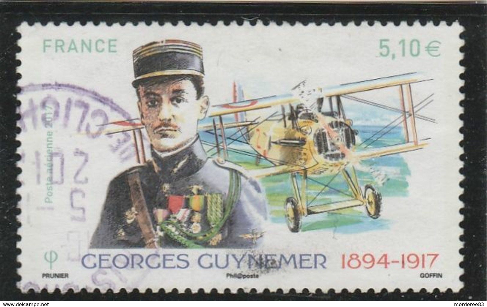 FRANCE 2017 GEORGES GUYNEMER OBLITERE  YT PA 81 - - 1960-.... Oblitérés