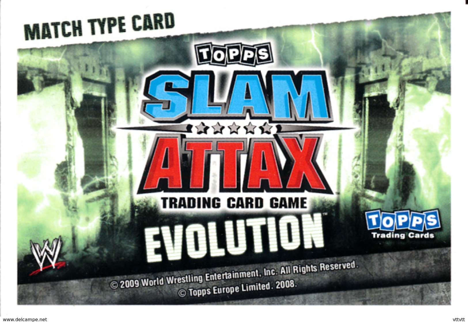 Wrestling, Catch : CASKET MATCH (MATCH TYPE CARD, 2008) Topps, Slam, Attax, Evolution, Trading Card Game, 2 Scans TBE - Tarjetas