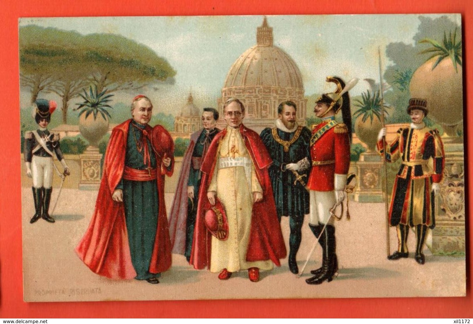 CAB-10  Litho Autorités Catholiques, Pape, Cardinaux, Garde Suisse.  Non Circulé - Vaticano