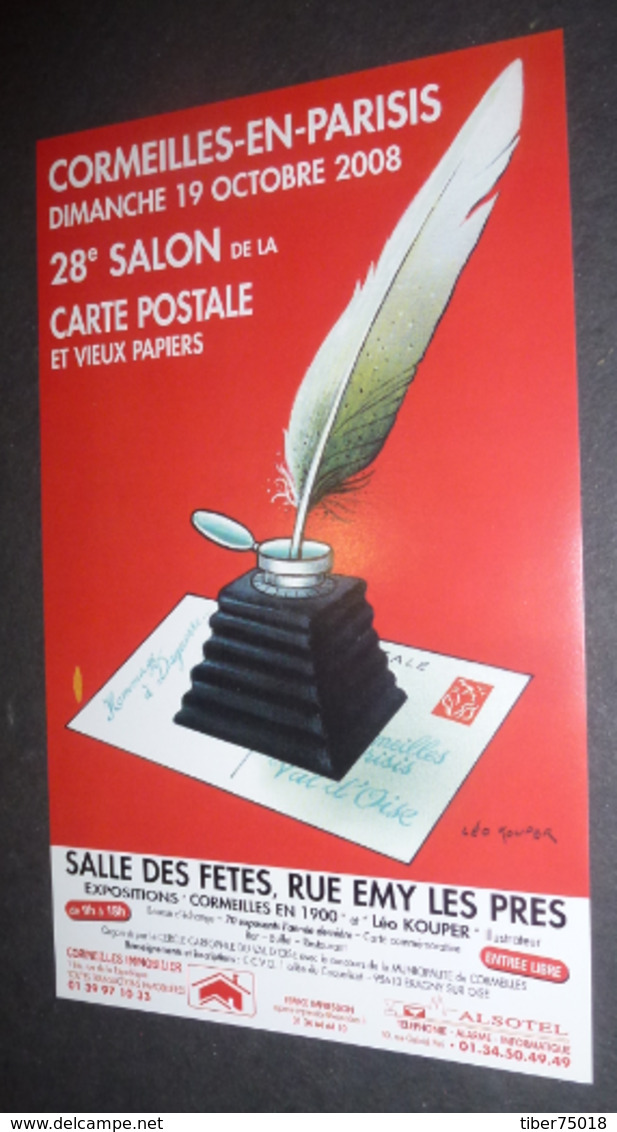 Affichette (format 12,5 X 21) 30e Salon De La Carte Postale - Cormeilles-en-Parisis - Illustration : Léo Kouper - Kouper