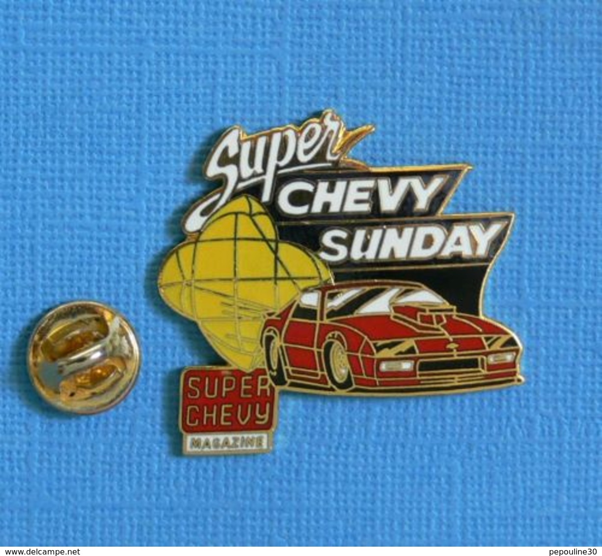 1 PIN'S //  ** MAGAZINE AUTOMOBILES / SUPER CHEVY SUNDAY ** - Corvette