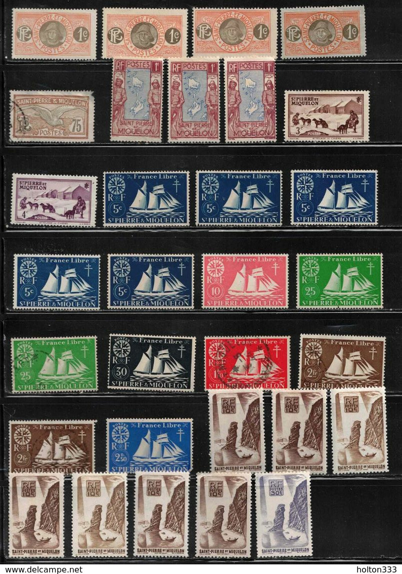 ST PIERRE & MIQUELON Collection Of MH & Used - Duplication Some Faults CV $75+ - Colecciones & Series