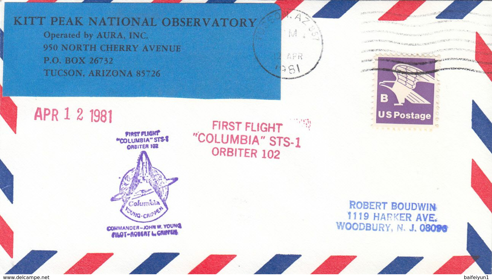1981 USA Space Shuttle Columbia First Flight STS-1 Commemorative Cover B - Amérique Du Nord