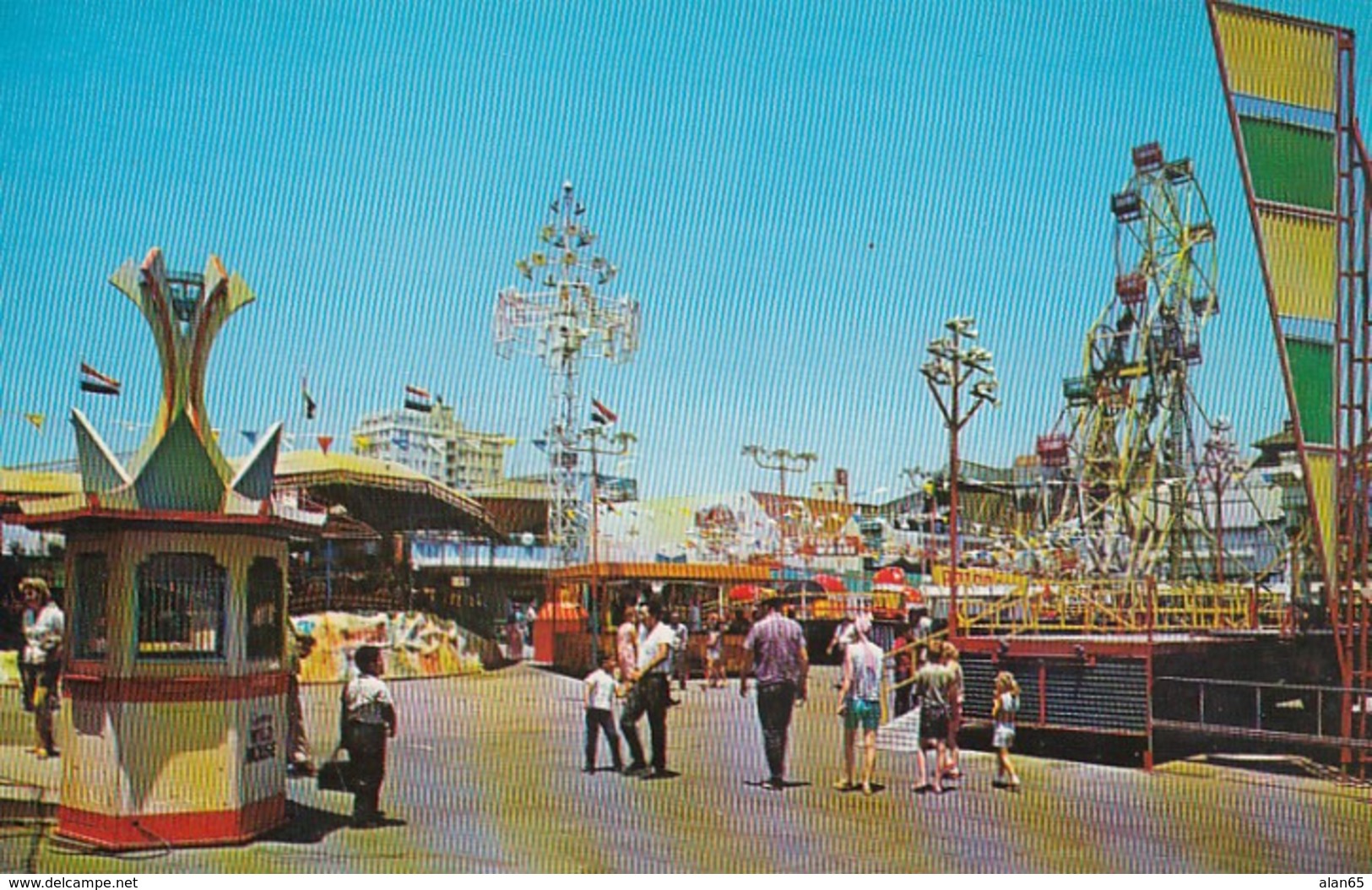 Long Beach California, Nu-Pike Amusement Zone, Amusement Park Rides Games C1960s Vintage Postcard - Long Beach