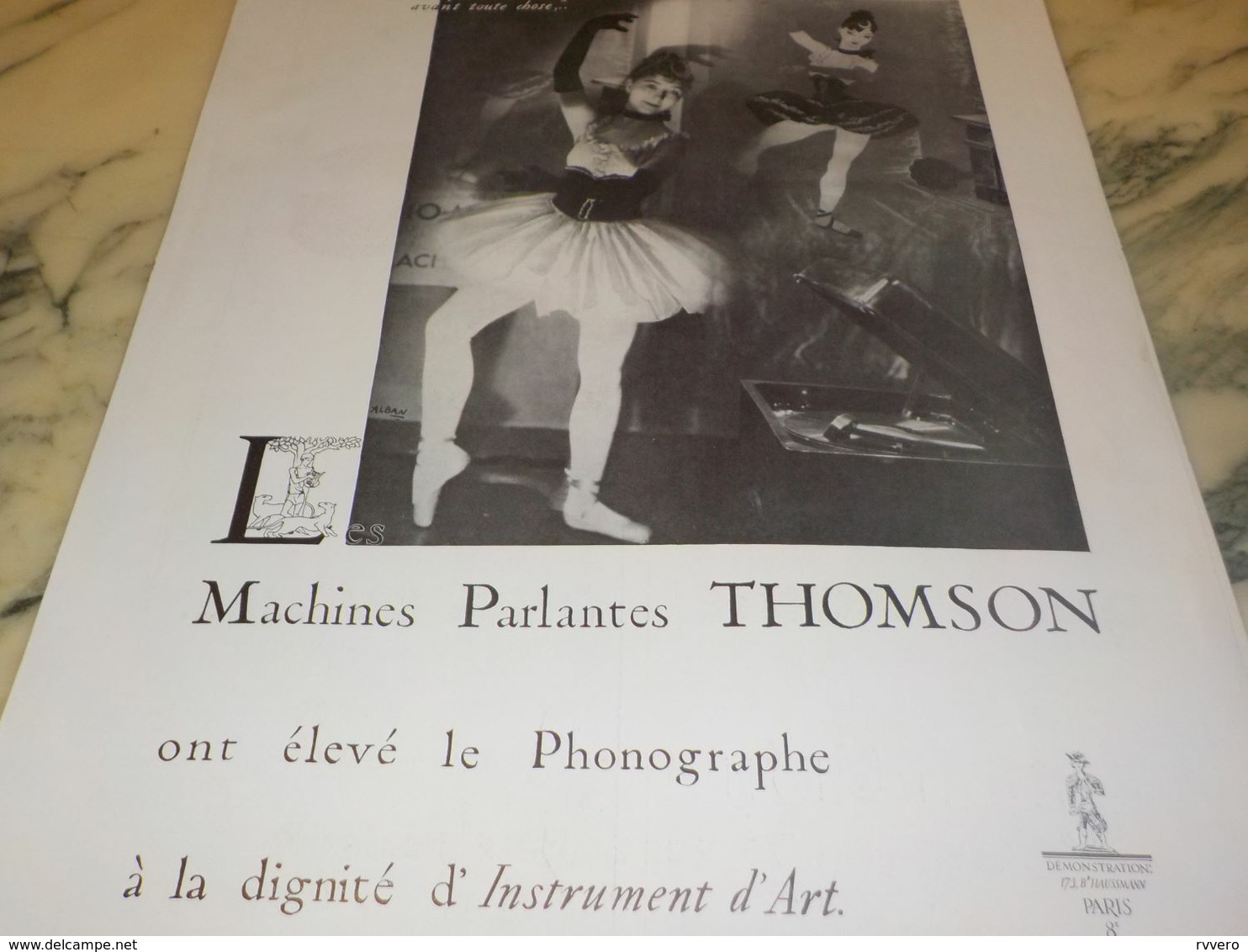 ANCIENNE PUBLICITE MACHINES PARLANTES THOMSON  1934 - Andere & Zonder Classificatie