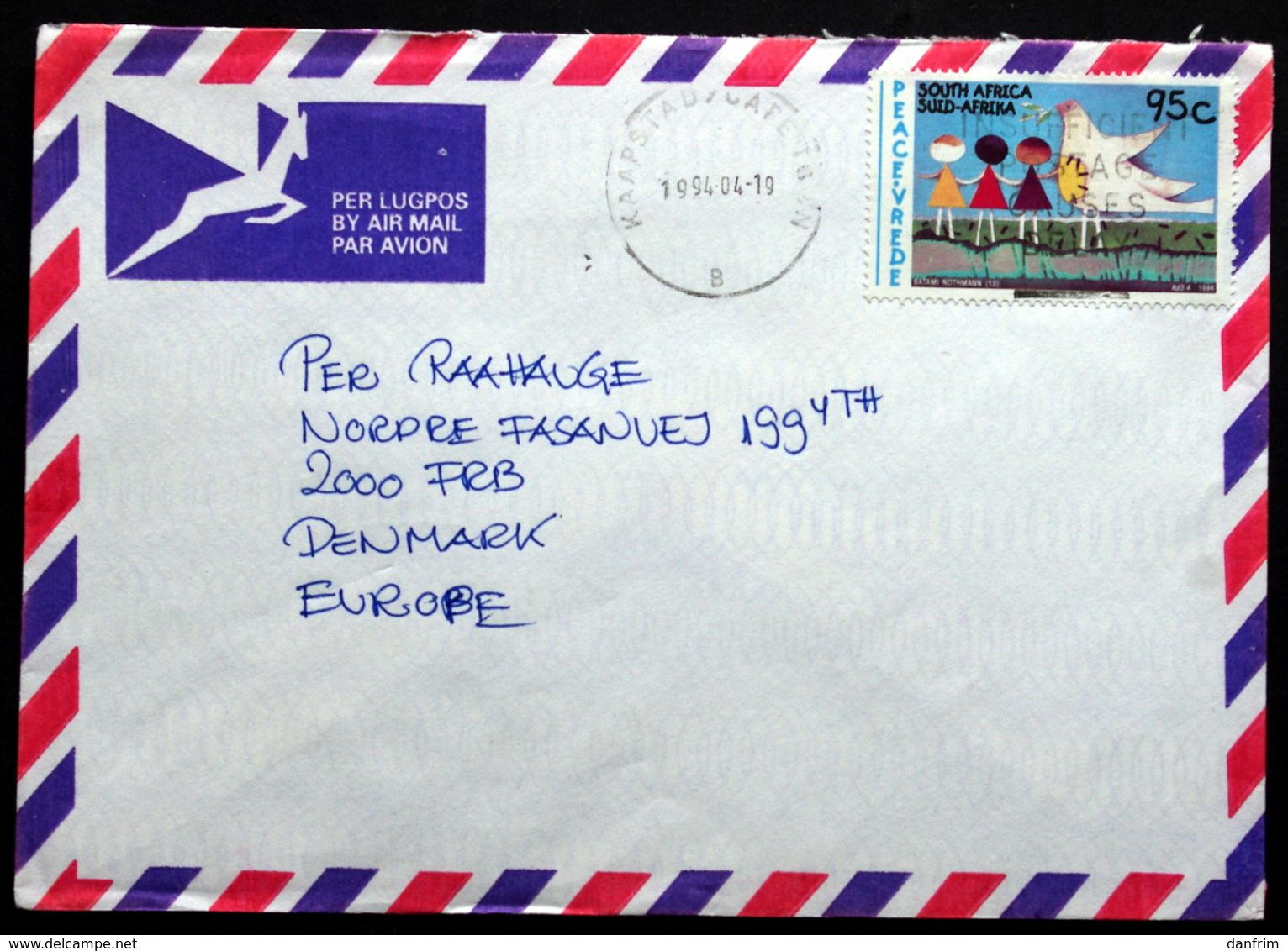 South Africa 2004  Letter  To Denmark ( Lot 313 ) - Storia Postale