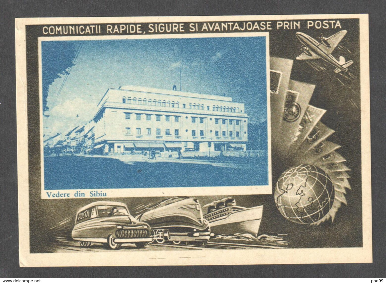 Rumänien Romania Stationery Empfangsschein 1956 Ungebraucht Sibiu Flugzeug Auto Schiff Eisenbahn - 311 - Entiers Postaux