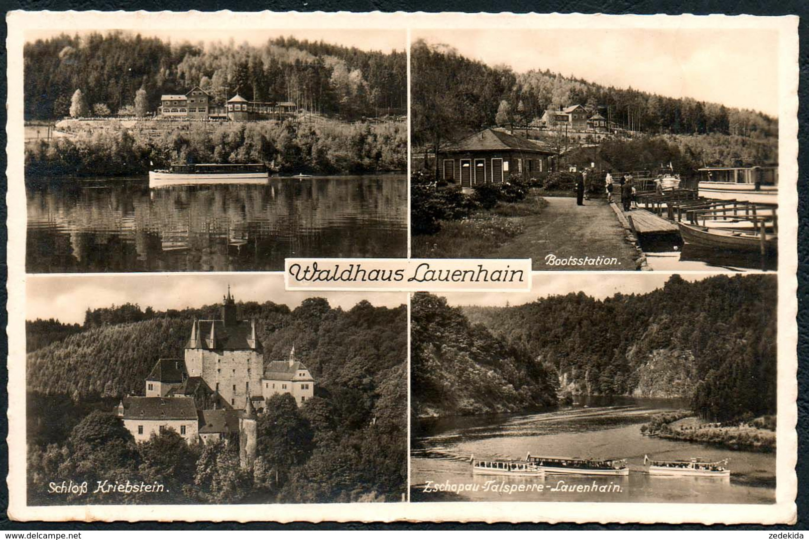 B5705 - Lauenhain Talsperre Bootsstation Burg Kriebstein - Verlag Landgraf - Feldpost 2. WK WW - Mittweida
