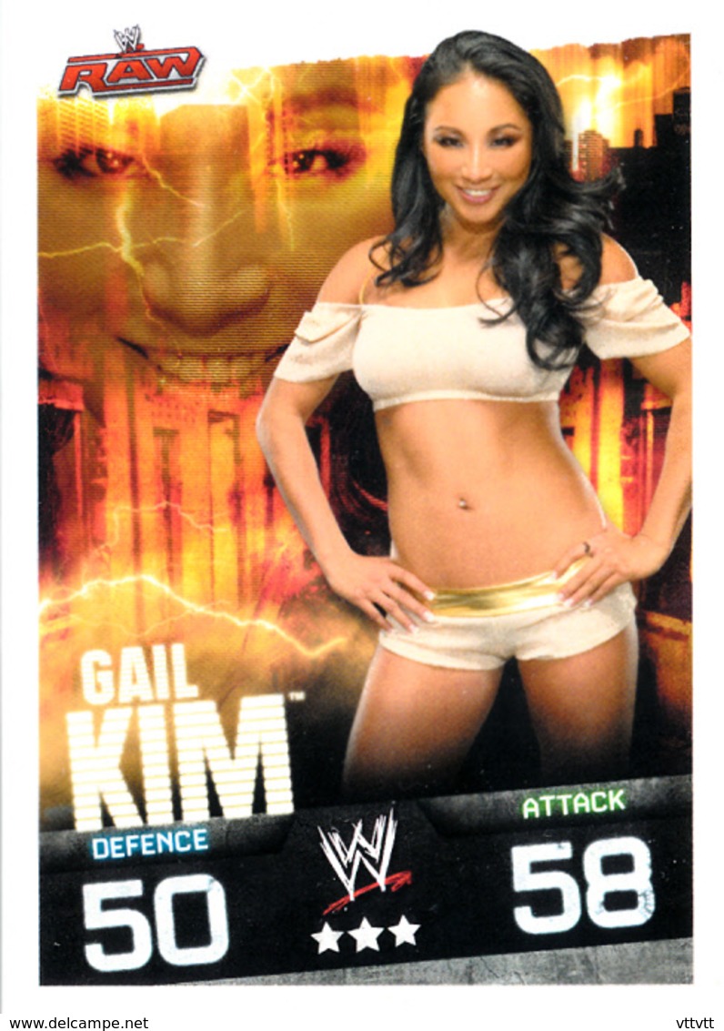 Wrestling, Catch : GAIL KIM (RAW, 2008), Topps, Slam, Attax, Evolution, Trading Card Game, 2 Scans, TBE - Trading-Karten