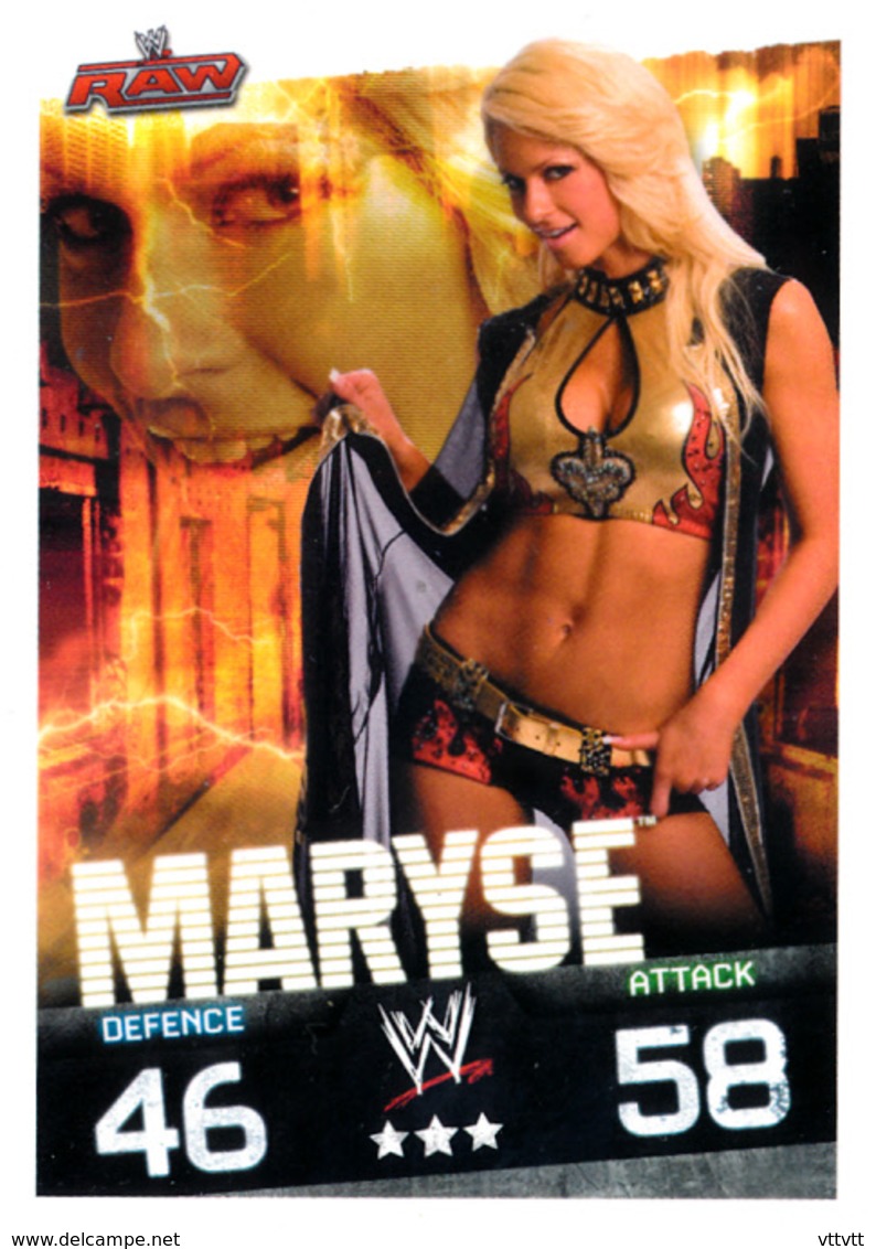 Wrestling, Catch : MARYSE (RAW, 2008), Topps, Slam, Attax, Evolution, Trading Card Game, 2 Scans, TBE - Trading Cards