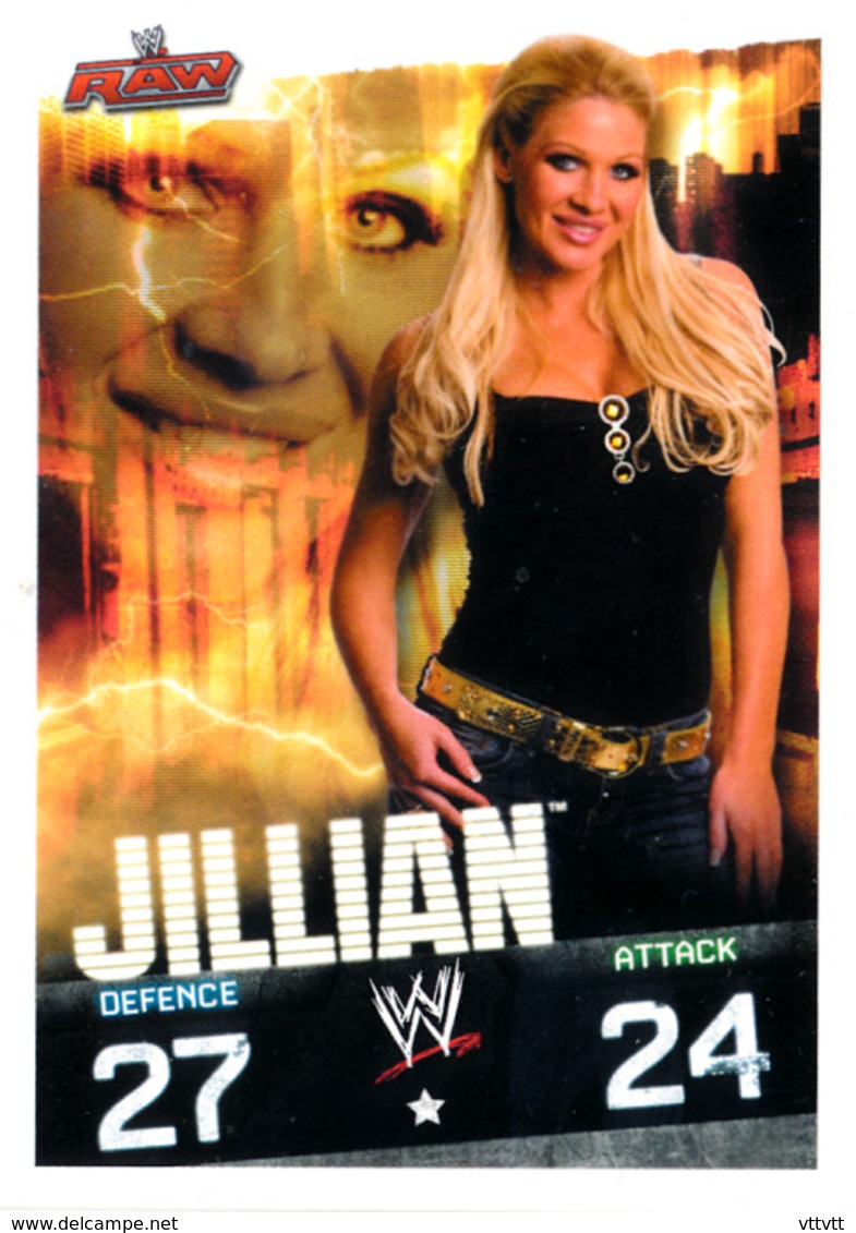 Wrestling, Catch : JILLIAN (RAW, 2008), Topps, Slam, Attax, Evolution, Trading Card Game, 2 Scans, TBE - Trading Cards