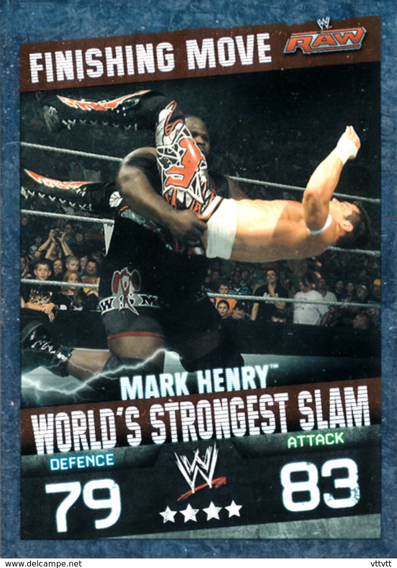 Wrestling, Catch : MARK HENRY (FINISHING MOVE, 2008), Topps, Slam, Attax, Evolution, Trading Card Game, 2 Scans, TBE - Trading Cards