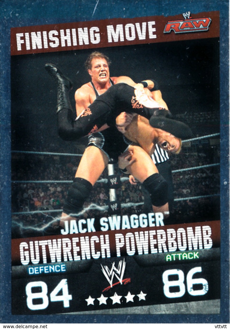 Wrestling, Catch : JACK SWAGGER (FINISHING MOVE, 2008), Topps, Slam, Attax, Evolution, Trading Card Game, 2 Scans, TBE - Trading-Karten