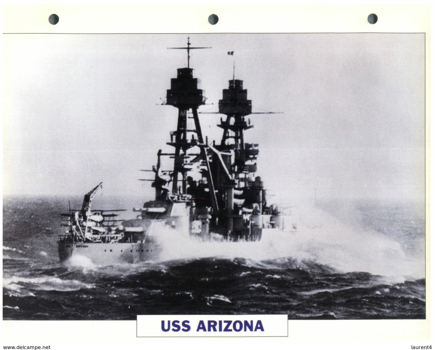 (25 X 19 Cm) (10-9-2020) - N - Photo And Info Sheet On Warship - US Navy - USS Arizona - Bateaux