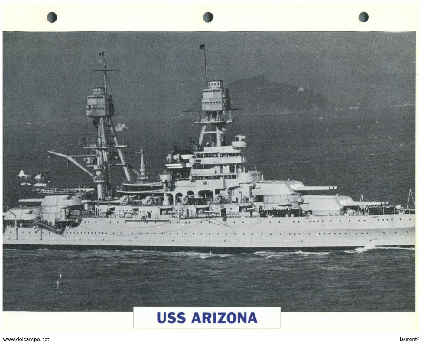 (25 X 19 Cm) (10-9-2020) - N - Photo And Info Sheet On Warship - US Navy - USS Arizona - Bateaux