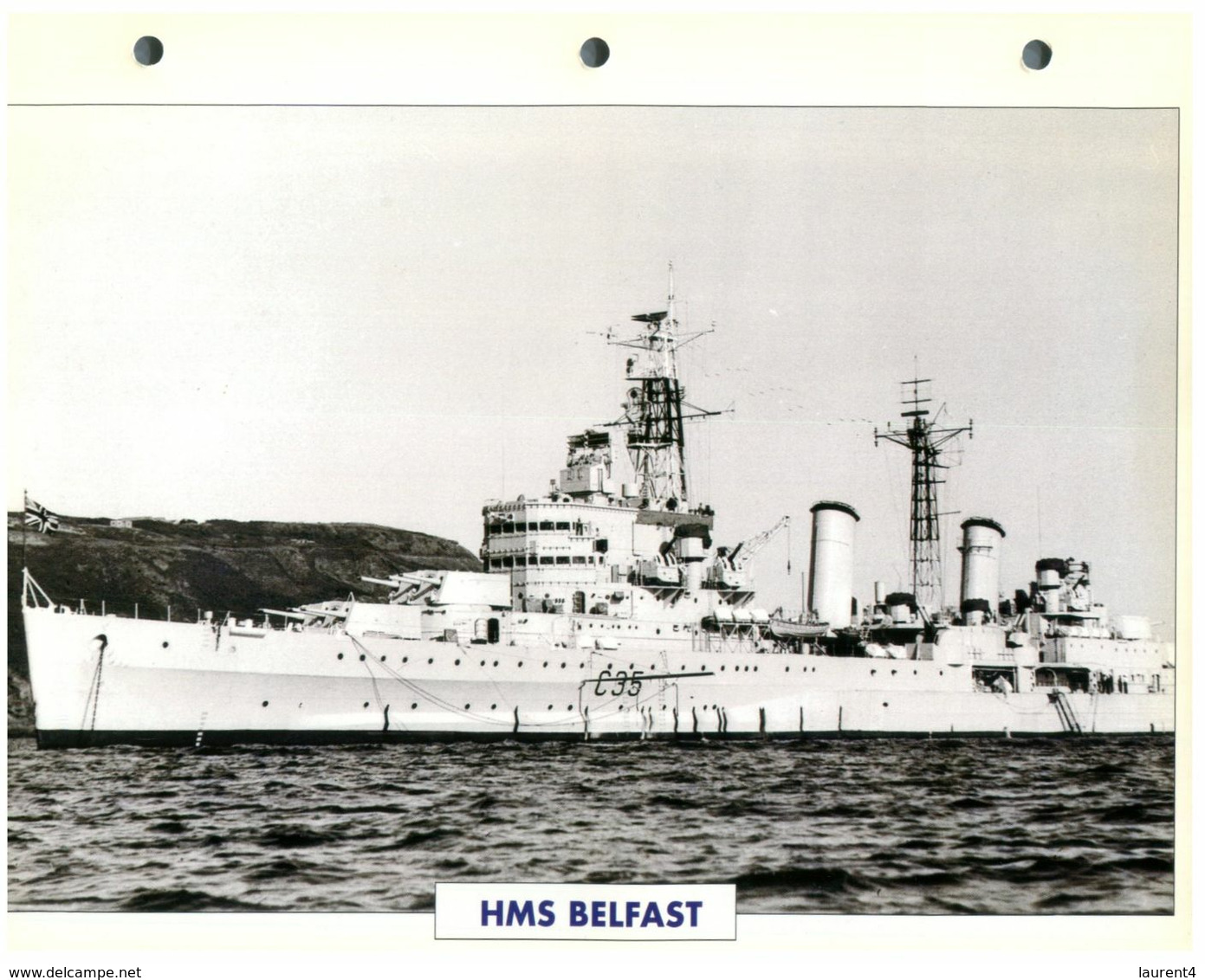 (25 X 19 Cm) (10-9-2020) - N - Photo And Info Sheet On Warship - UK Navy - HMS Belfast - Bateaux