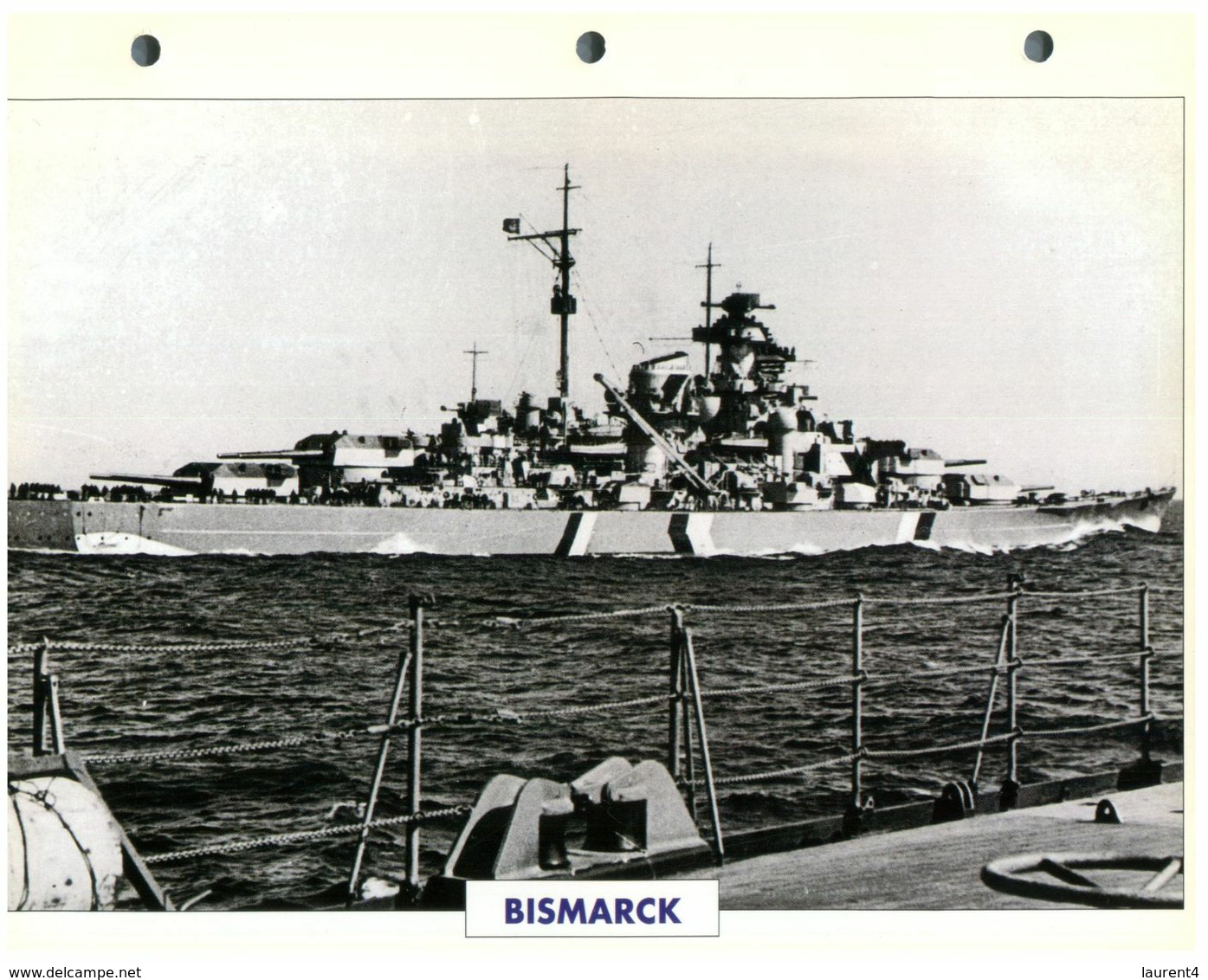 (25 X 19 Cm) (10-9-2020) - N - Photo And Info Sheet On Warship - German Navy - Bismarck - Bateaux