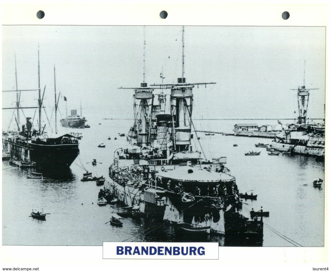 (25 X 19 Cm) (10-9-2020) - N - Photo And Info Sheet On Warship - German Navy - Brandenburg - Bateaux