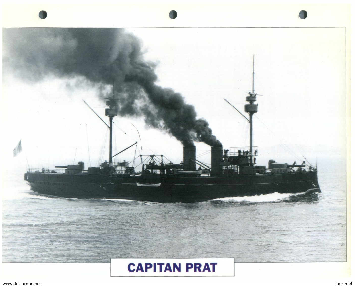 (25 X 19 Cm) (10-9-2020) - N - Photo And Info Sheet On Warship - Chile Navy - Captain Prat - Bateaux