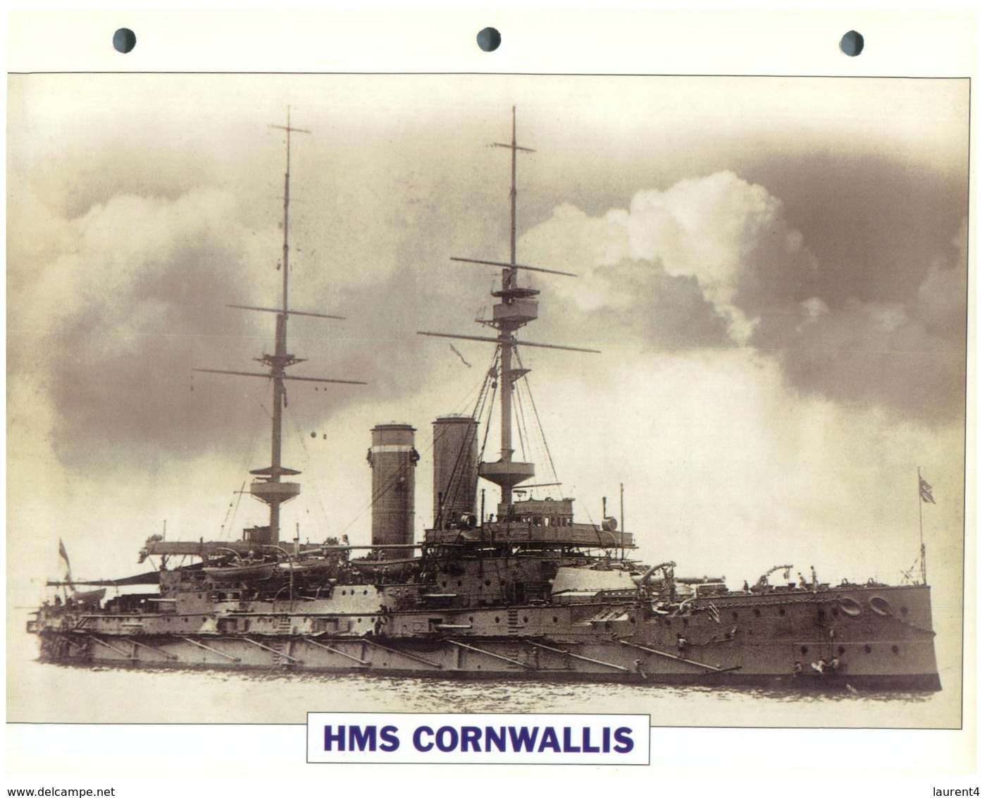 (25 X 19 Cm) (10-9-2020) - N - Photo And Info Sheet On Warship - UK Navy - HMS Cornwall - Bateaux