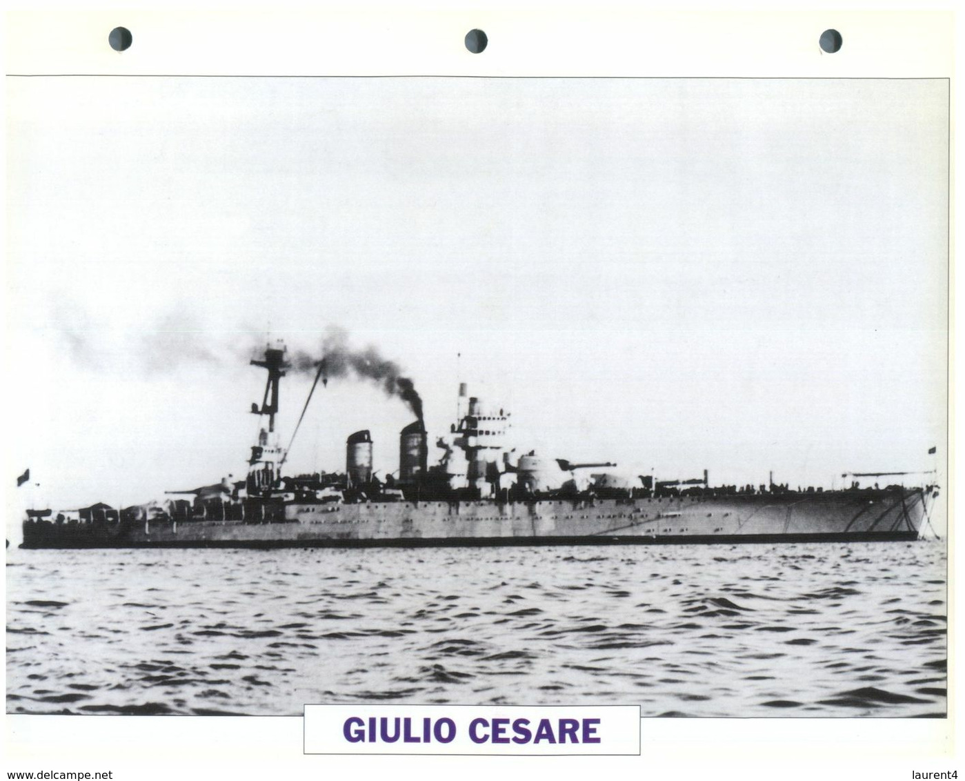 (25 X 19 Cm) (10-9-2020) - N - Photo And Info Sheet On Warship - Italian Navy - Giulio Cerase - Bateaux