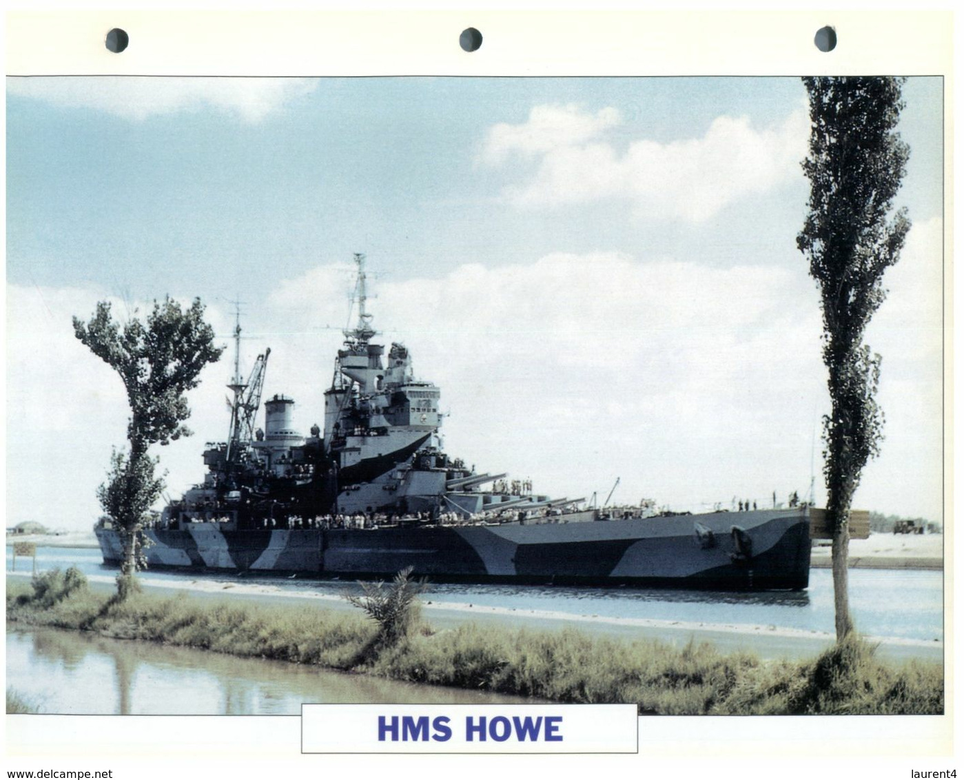 (25 X 19 Cm) (10-9-2020) - N - Photo And Info Sheet On Warship - UK Navy - HMS Howe - Bateaux