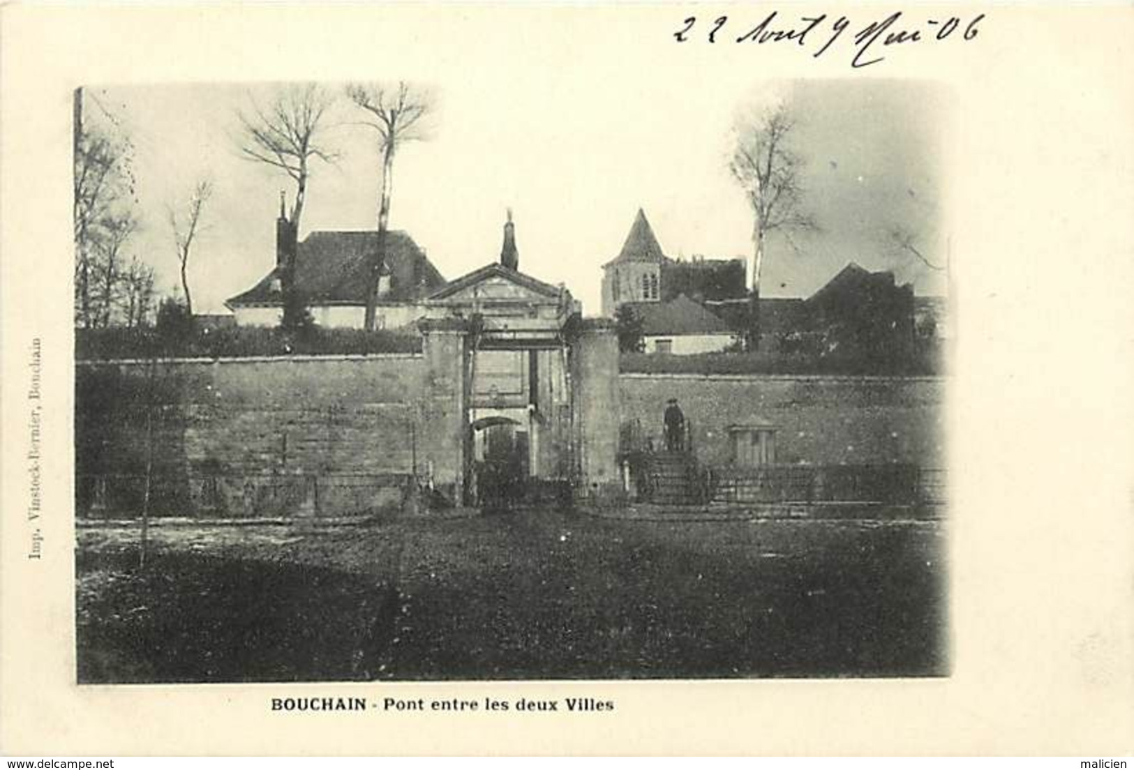 - Dpts Div-ref-AU71 - Nord - Bouchain - Pont Entre Les Deux Villes - Daté De  1906 - - Bouchain