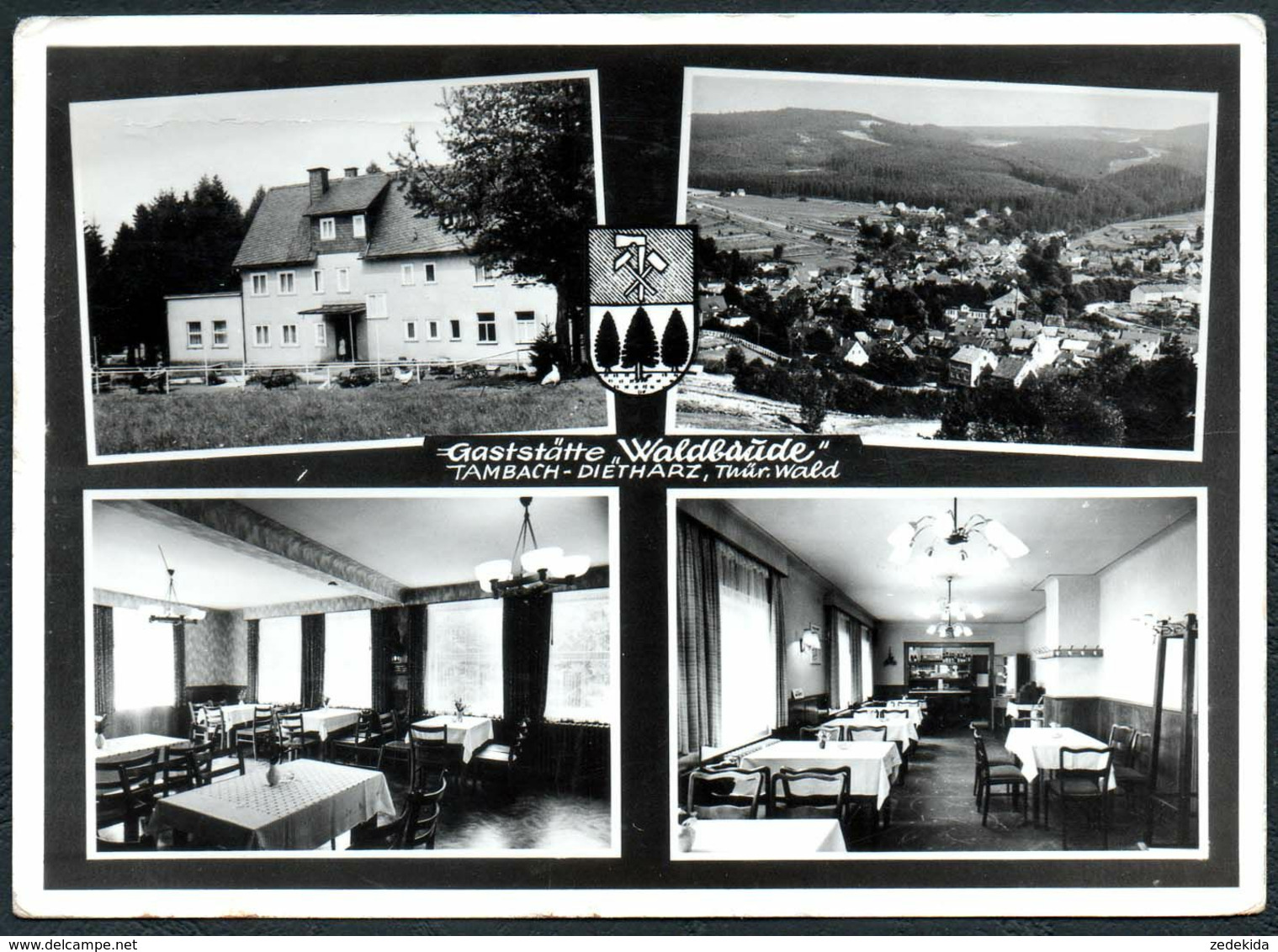 E0396 - Tambach Dietharz - Gaststätte Waldbaude Innenansicht - Foto Bader Finsterbegen Orig. Handabzug - Tambach-Dietharz